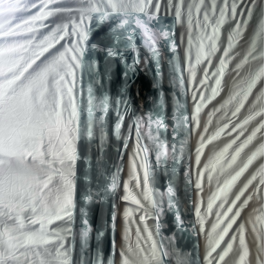 lululemon athletica Green and White Leggings